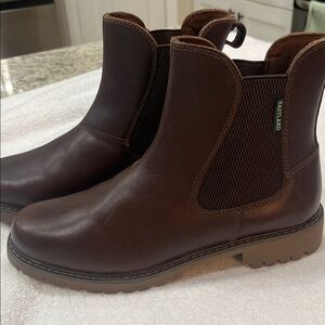 Eastland Dark Brown Leather Chelsea Ankle Boots
